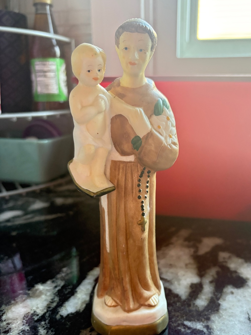 Saint Anthony statue. Hand painted ceramic. No flaws